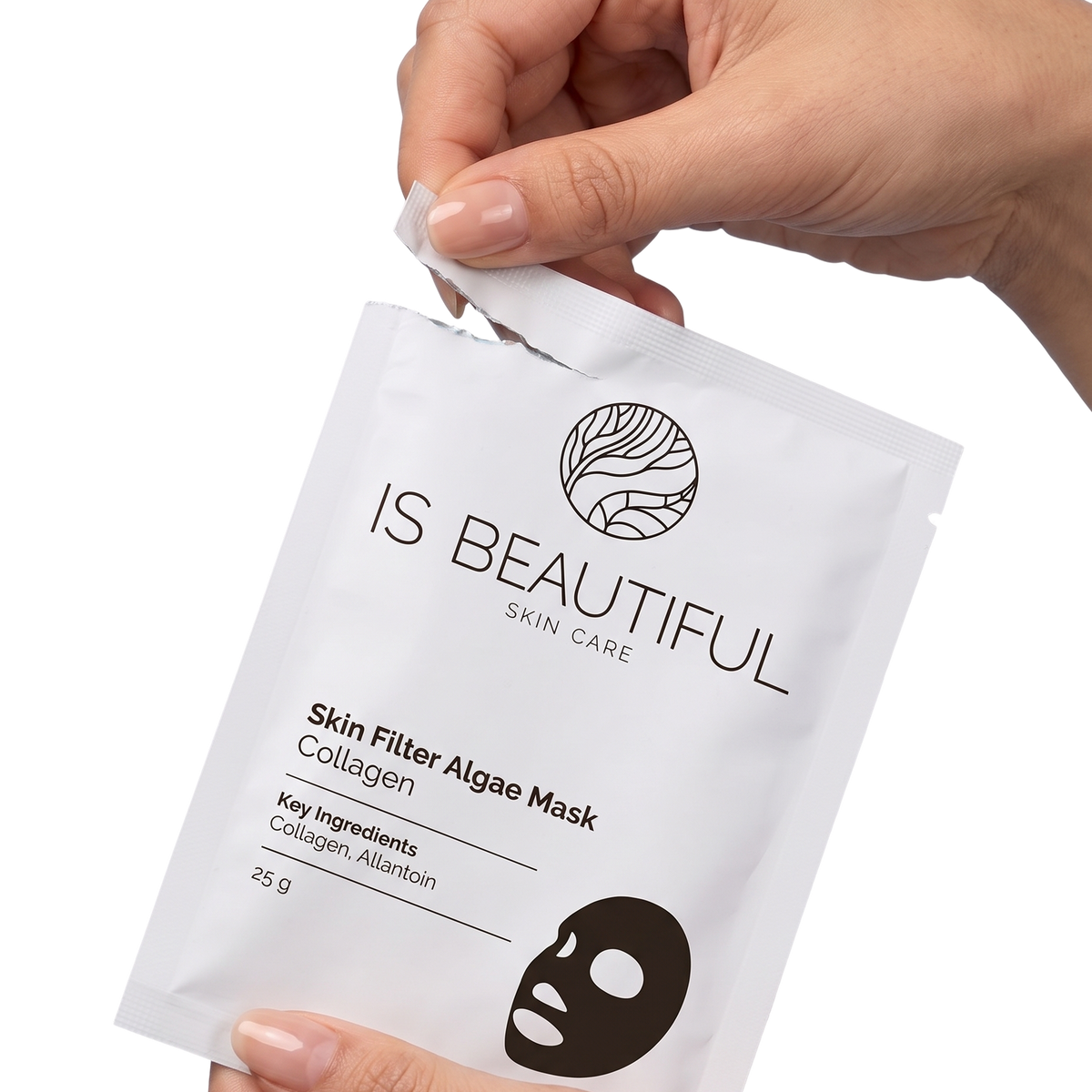 Woman applying collagen balancing cleanser