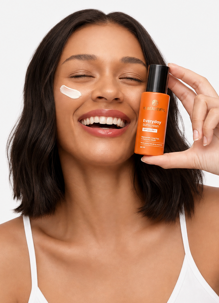 Woman applying collagen balancing cleanser