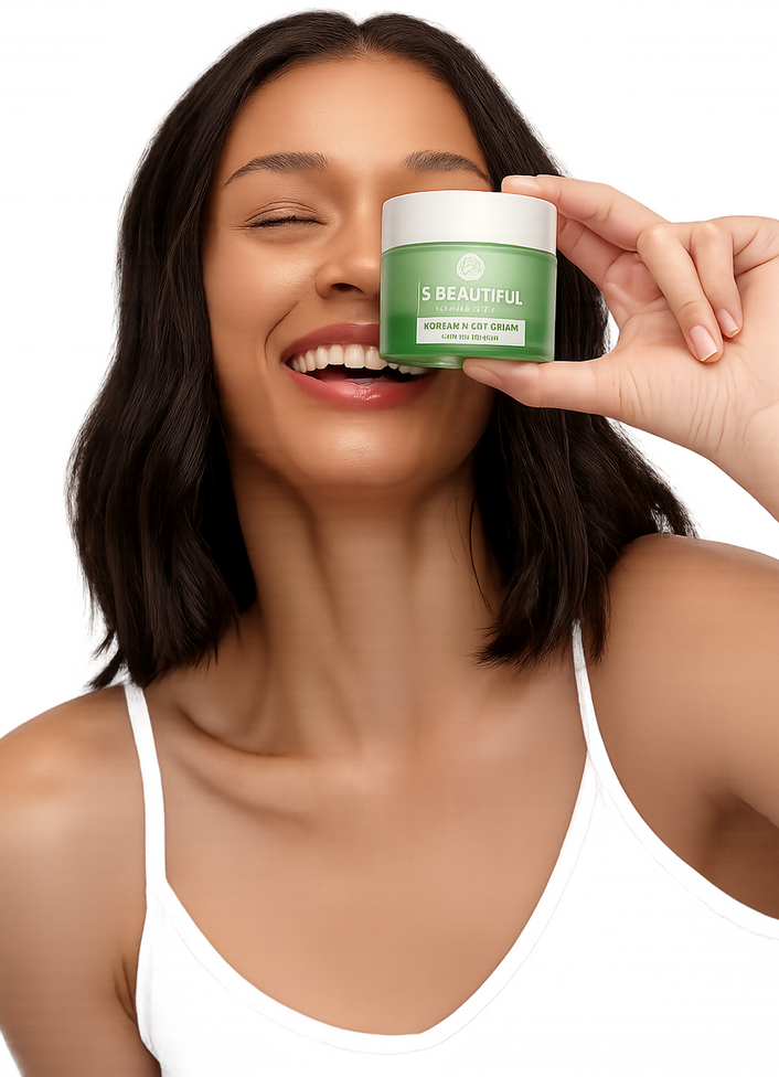 Woman applying collagen balancing cleanser